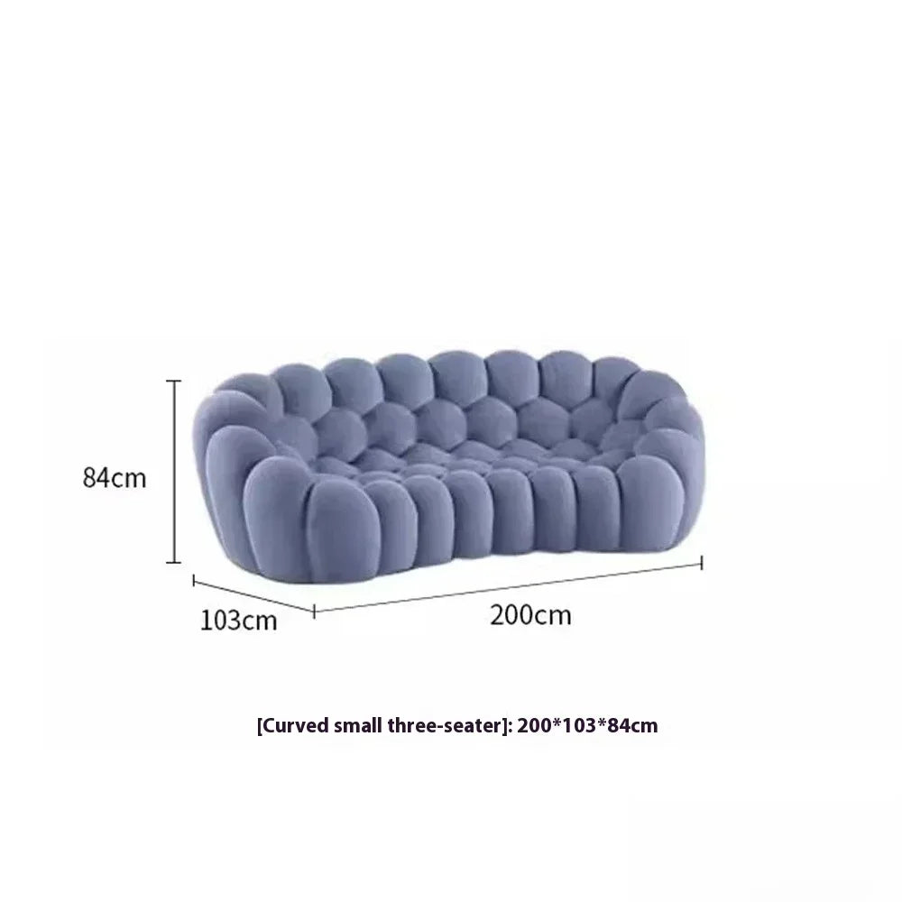 Cloud Curved Sofa Stylish Fabric Designer Couch Fluffy Cloth Sofa Sets Modular Football Sofa for Living Room Furniture