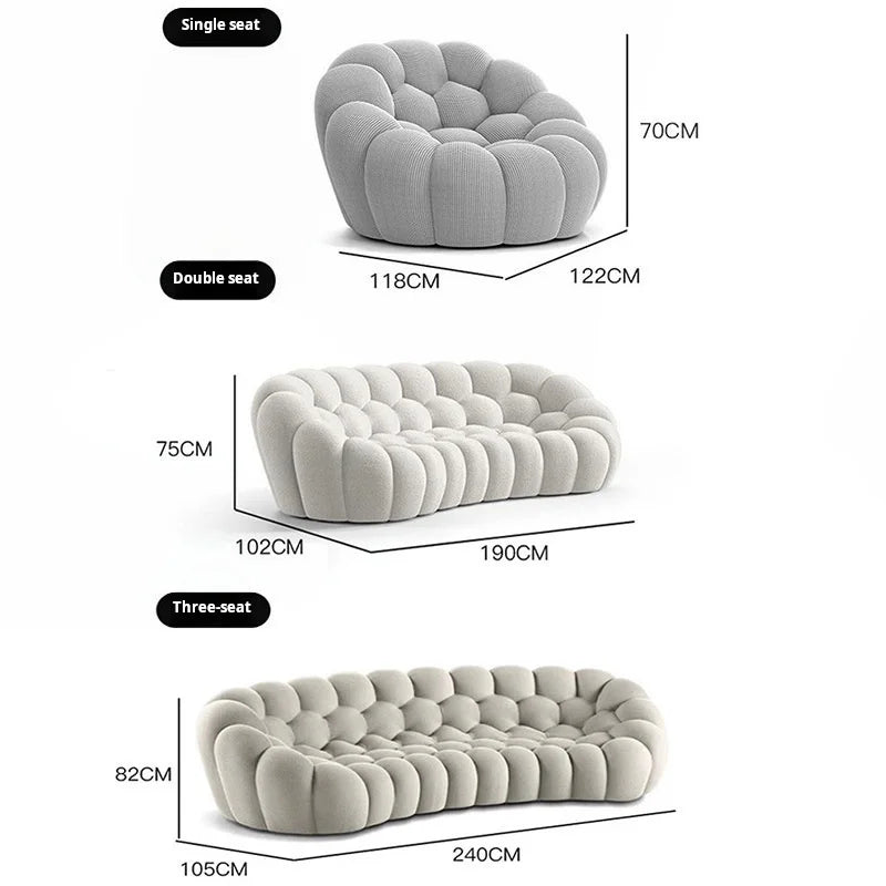 Hot Selling French Net Red Cream Wind Soft Support Luxury Soft 3 D Three-dimensional Curved Velvet Sofa for Living Room