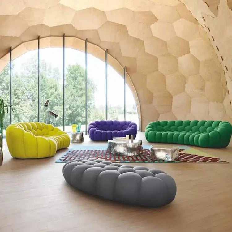 Hot Selling French Net Red Cream Wind Soft Support Luxury Soft 3 D Three-dimensional Curved Velvet Sofa for Living Room
