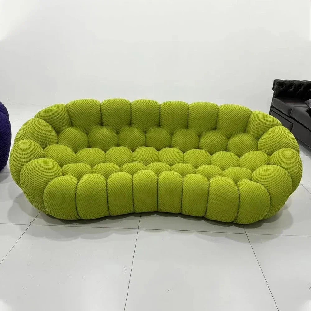 Cloud Curved Sofa Stylish Fabric Designer Couch Fluffy Cloth Sofa Sets Modular Football Sofa for Living Room Furniture