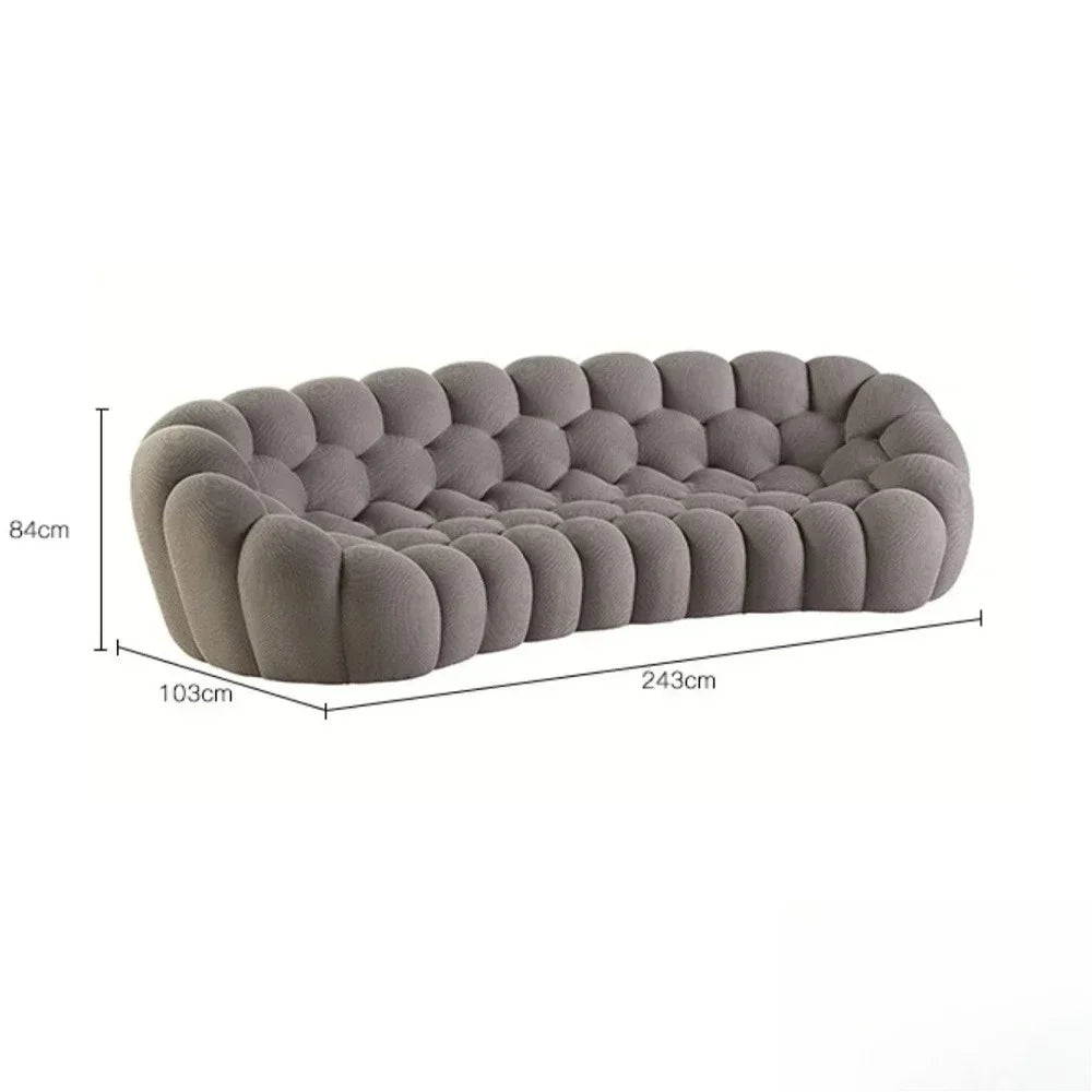 Cloud Curved Sofa Stylish Fabric Designer Couch Fluffy Cloth Sofa Sets Modular Football Sofa for Living Room Furniture