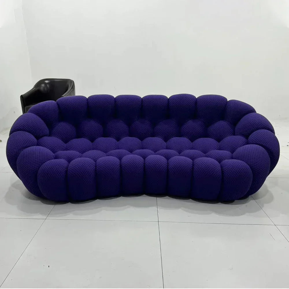 Cloud Curved Sofa Stylish Fabric Designer Couch Fluffy Cloth Sofa Sets Modular Football Sofa for Living Room Furniture