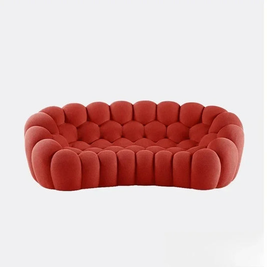 Cloud Curved Sofa Stylish Fabric Designer Couch Fluffy Cloth Sofa Sets Modular Football Sofa for Living Room Furniture